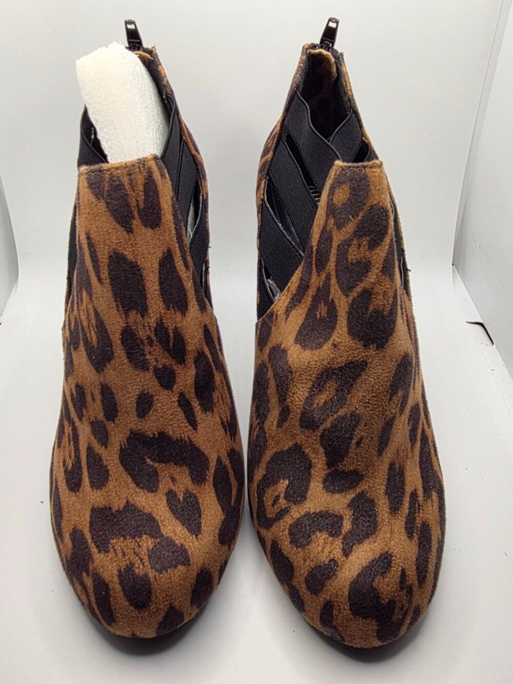 Leopard Print Suede Ankle Booties